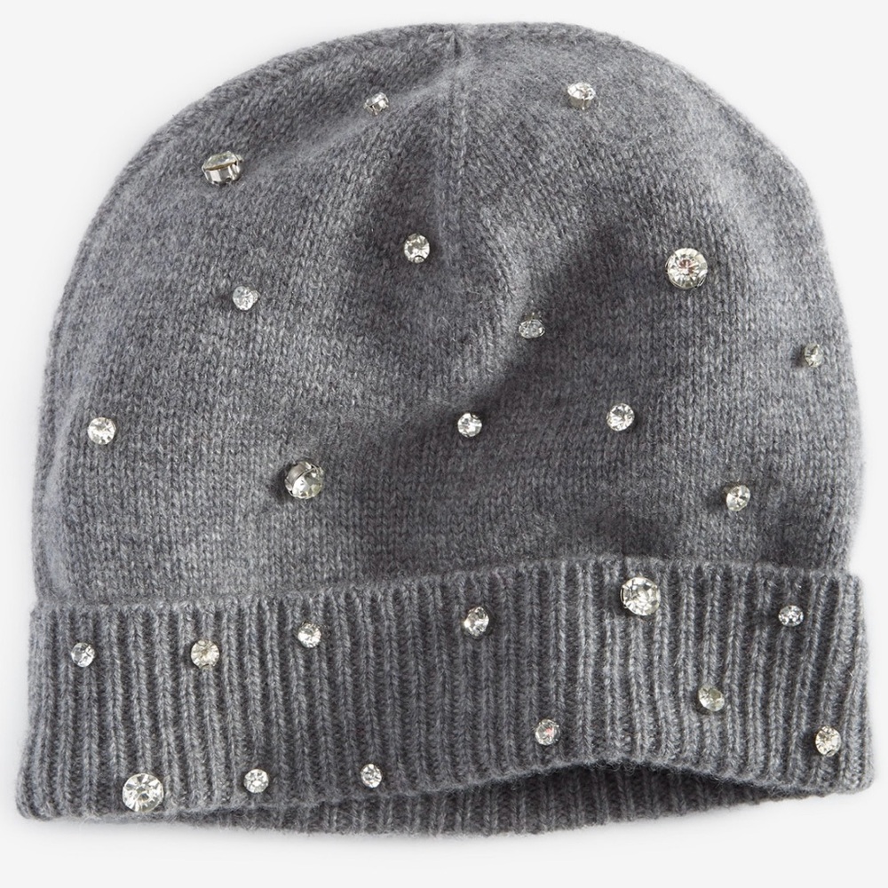charter club cashmere embellished beanie